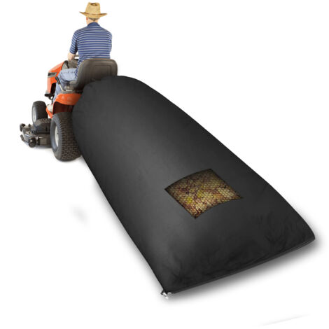Laubsack aus Oxford 420D-Gewebe für Rasentraktoren (200 x 130 cm, schwarz) mit Reißverschluss und Netzgewebe (1/5)