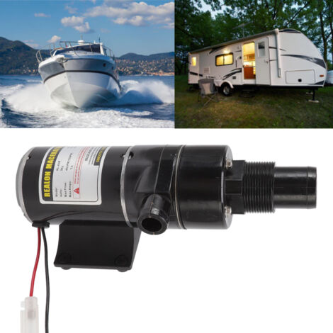 24-V-Antiblockier-Zerkleinerungspumpe für Wohnmobile/Yachten/Toiletten – Fördermenge 45 l/min, integrierter Schutz, korrosionsbeständige Materialien, Abmessungen 279 x 112,5 x 101 mm