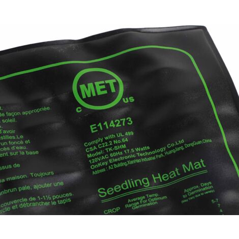 2-teilige wasserdichte Anzuchtmatte für optimale Keimung und Pflanzenwachstum, 50 x 25,5 cm, PVC/Silikon, hitzebeständig bis 105 °C, VW1