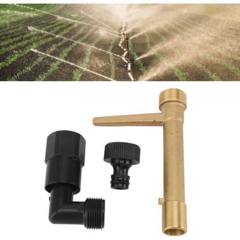G3/4 Kupfer-Schnellkupplungs-Ventilschlüssel mit Anti-Rutsch-Beschichtung für Gartenbewässerung und unterirdische Systeme - Set mit Stange, Winkelstück und Fittings (1/5)