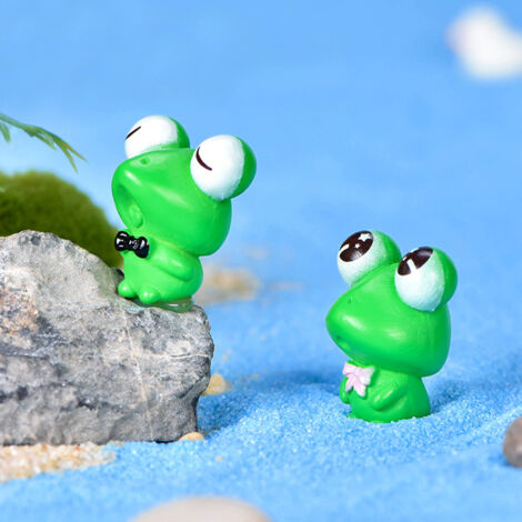 Mini-Figuren – Frosch-Kollektion – Set mit 6 Figuren – Handbemalte Miniatur-Tierfiguren aus umweltfreundlichem Kunststoff für Mikrolandschaften, Aquarien und Terrarien (1/5)