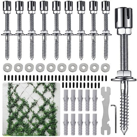 Unsichtbares, flexibles Wandgitter, 3 mm Edelstahlseil, 1600 N/mm², Rankhilfe für Kletterpflanzen, modernes Befestigungssystem, robust und langlebig