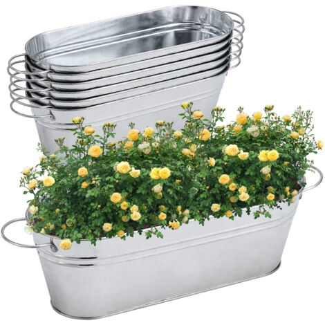 Verzinkter Eimer für Blumen oder zur Mehrzweckaufbewahrung, 5-6-teilig – rustikal und tragbar (1/5)