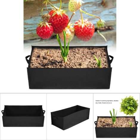 Pflanzsack für Gemüse und Pflanzen – 1 Stück – Umweltfreundliches Vliesmaterial – Größe L (60 x 30 x 20 cm) – Doppelgriffe für Garten, Balkon oder Innenbereich
