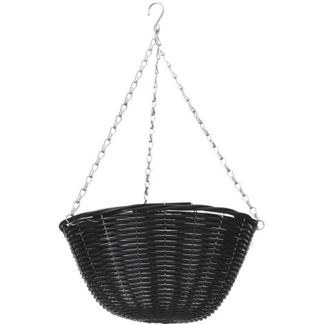 Wandhängekorb, schwarzer Rattan-Kunststoff, 4 Größen (20/25/30/35 cm), Geschenkidee, Dekoration, Aufbewahrung (1/5)