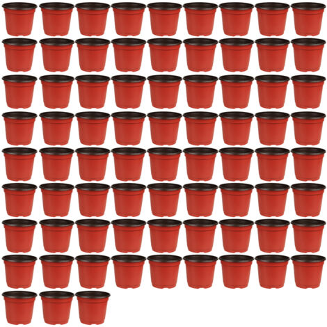 75-teiliges Anzuchtset mit Töpfen zum Umpflanzen – Kunststoffbehälter, Miniatur-Pflanzgefäße mit Abflusslöchern für Sämlinge, Sukkulenten und Gartendekorationen (1/5)