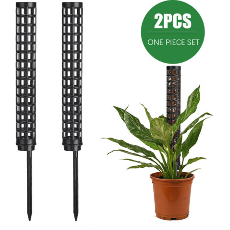 [Moosstange] Ausziehbare Moosstange aus PP, Set mit 2 grünen oder schwarzen Stangen, 39 cm, für Kletterpflanzen im Innenbereich.