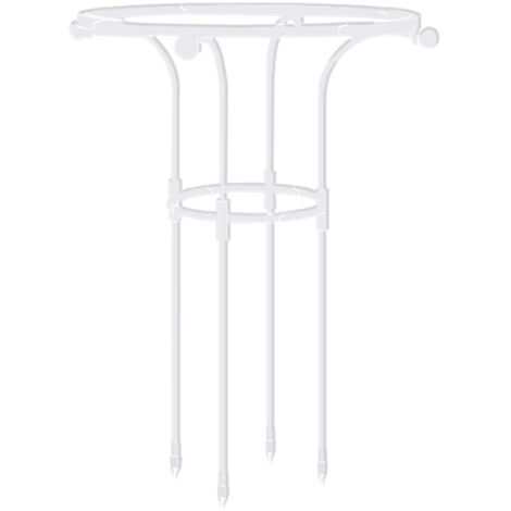 [Pflanzenstütze] Rankgitter für Kletterpflanzen im Innen- und Außenbereich, einzelne runde Kronenstütze, weiß, H 65 cm, Durchmesser 20 cm, 590 g, 1 Stück