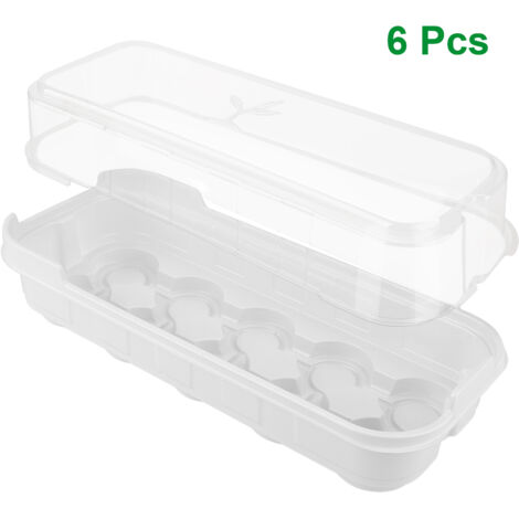 Set mit 6 Mini-Anzuchtgewächshäusern, 10 Fächer, wiederverwendbar, transparentes PP, weiß, 26 x 11 x 4 cm (1/5)