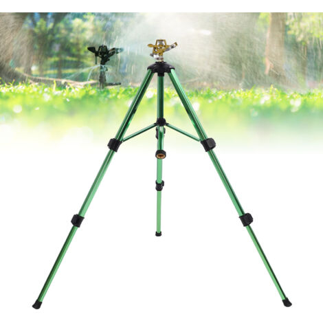 Impulsregner mit Stativ Professioneller Kupferregner Große Reichweite 20–35 m 3/4-Zoll-Anschluss Ausziehbarer Sockel 50–105 cm 1 Regner + Stativ + Zubehör