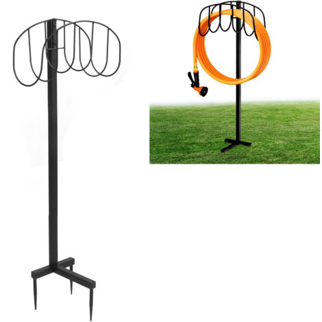 Freistehender, abnehmbarer Gartenschlauchhalter aus robustem Metall mit 3 Befestigungspunkten zur Aufbewahrung von Gartenschläuchen (1/5)