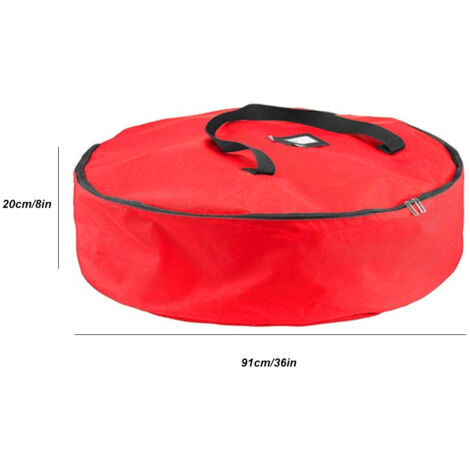 Aufbewahrungstasche für Weihnachtsdekoration [Wasser- und staubdichte Verpackung] Rote Kranz- und Girlandentasche, 91 x 20 cm (36 x 8 Zoll) Oxford 600D Behälter mit Griff, schützende Aufbewahrung für  (1/5)