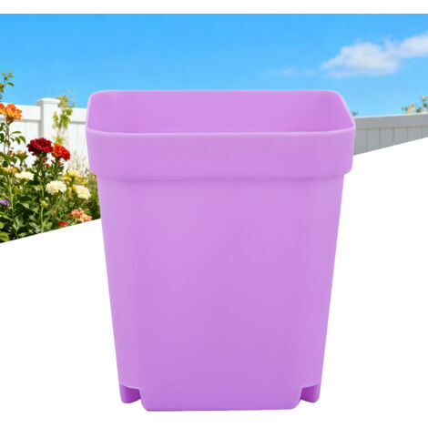 Blumentopf – Dekorative Töpfe für Setzlinge und Sukkulenten – 2 Töpfe mit Untersetzer – Lila – Robustes PP, 8 x 7 x 7 cm – Für Garten, Balkon, Büro und Innenräume