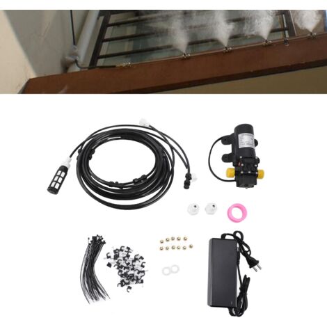 Sprühnebel-Set mit Pumpe, 9 m Schlauch, PE, Messing, ABS-Filterpumpen, Garten, Terrasse, Hof