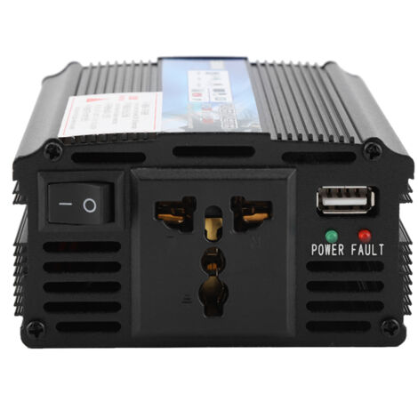 12V Camping-Wechselrichter [500W, Schwarzmetall] mit 220V-Konverter und Solarpanel