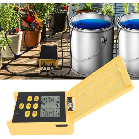 Intelligentes Dual-Solarpumpen-Bewässerungssystem mit Zeitsteuerung und Regenerkennung für die Garten- und Rasenbewässerung – Größe 128 x 90 x 45 mm, ABS-Material, 52 Zubehörteile enthalten.