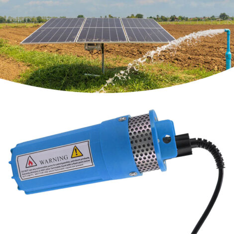 [Tauchpumpe] [Solarpumpe] [24 V DC 80 W] Tauchpumpe für Tiefbrunnen, 70 m Förderhöhe, 6,5 l/min, robustes Kunststoffmaterial, 26,5 cm, blau, Bewässerung & Wasseraustausch (1/5)