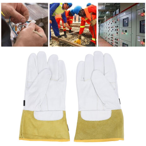 Lederbeschichtete Arbeitshandschuhe [Elektrischer Schutz] Schnitt-, Stich- und isolierende elastische Handschuhe (1/5)