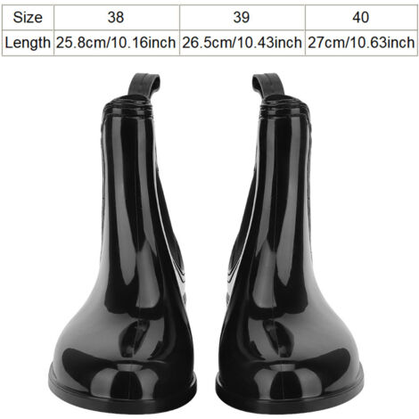 Schwarze PVC-Regenstiefel für Damen, Größe 40, rutschfest, bequem (1/5)