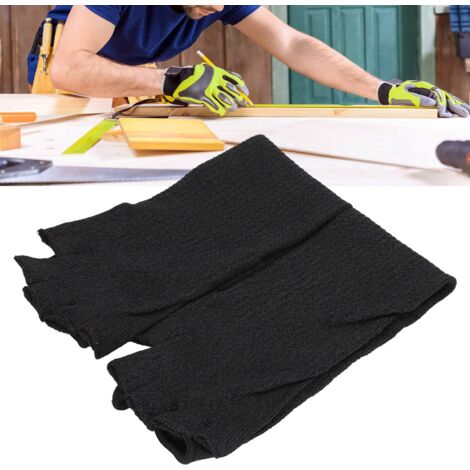 45 cm lange, schnittfeste Armstulpen, Halbhandschuhe, HPPE, Schwarz, 2er-Pack für Küche, Holzbearbeitung, Garten