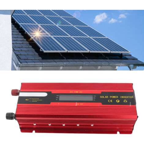 Tragbarer 2000-W-Solarwechselrichter für Zuhause (12 V mit LCD-Display) – Aluminium, 900 W Dauerleistung, 90 % Wirkungsgrad