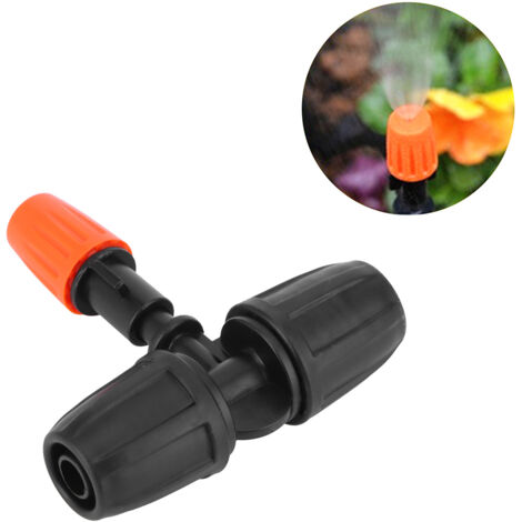Verbindungskabel mit Widerhaken und T-Stück mit verstellbarer Sprühdüse für 8/12-mm-Schläuche, 10-teiliges ABS-Gartenbewässerungsset (1/5)