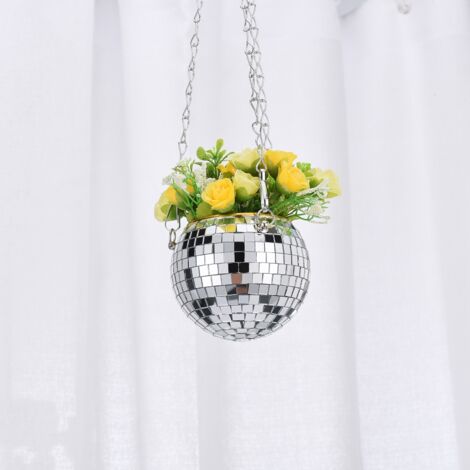 Set mit 2 dekorativen Hängeampeln in Form von Discokugeln, großes Fassungsvermögen, multifunktionales Design für Pflanzen überall – Fassungsvermögen 20 x 20 x 17 cm (1/5)