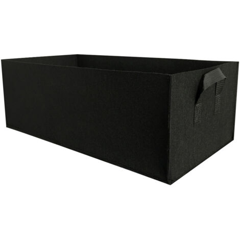 Mehrlagige rechteckige Pflanzsäcke [Filz] Wasserdichter, atmungsaktiver Pflanzsack für Blumen und Gemüse - 1er-Pack mit Tragegurten [40x30x20cm, 50x30x20cm, 60x30x20cm]