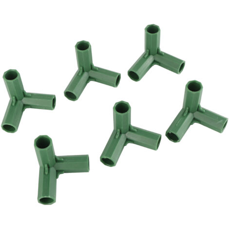 PP-Gartenrahmenverbinder, Gewächshausrahmenverbinder, Rahmenverbinder, Pflanzenstäbe, Rohrverbinder für Blumenstützen, 16 mm, grün, 6 Stück (1/5)