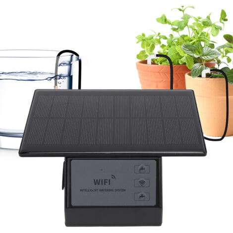Automatisches Solar-Tropfbewässerungssystem Soalr mit WLAN-App-Steuerung, Timer, 2000-mAh-Akku – wirtschaftliches, autonomes Bewässerungssystem für Pflanzen und Blumen