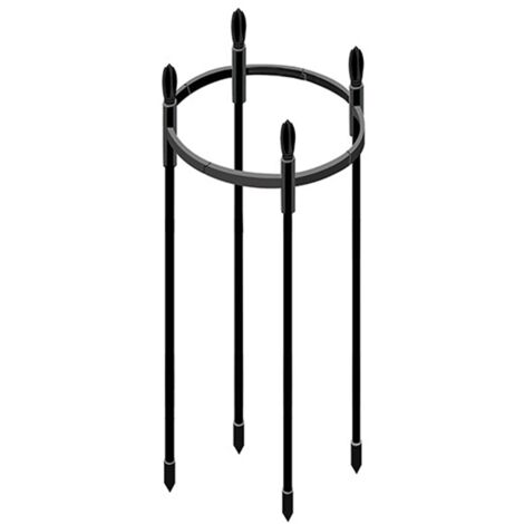 Runde Pflanzenstütze [Mano] aus kunststoffbeschichtetem Metallrohr, 20 cm Durchmesser, 20–45 cm Höhe, schwarz, inklusive 1 Rankgitter, schnell montierbar, witterungsbeständig