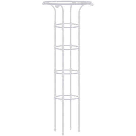 Runde Rankhilfe für Kletterpflanzen – Flexibles Rankgitter – Schwarzer oder weißer, rostfreier, kunststoffbeschichteter Metallrahmen – Durchmesser 125/155 cm – 1-teiliger Montagesatz