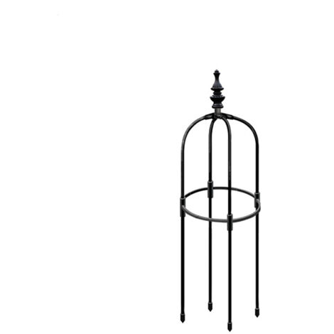 Obelisk-Gartenstütze mit Kletterkegel und eleganter Dekoration – Graue Blumen- und Pflanzenstütze – Langlebiges und stabiles Material – Längen: 90 cm / 120 cm / 150 cm / 180 cm
