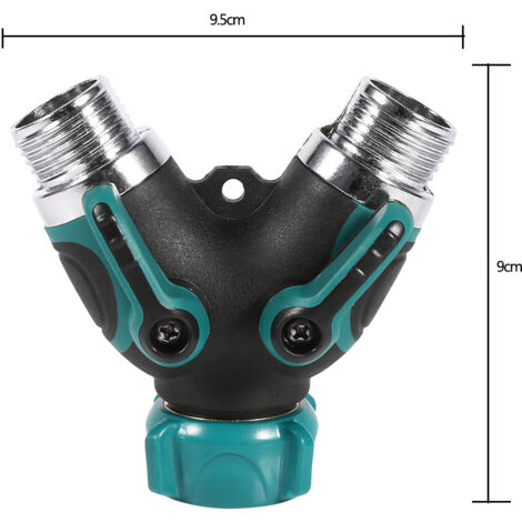 Y-förmiger Gartensprenger aus Zinklegierung, NPT 3/4" 2-Wege-Doppelanschluss mit Ventil (1/5)