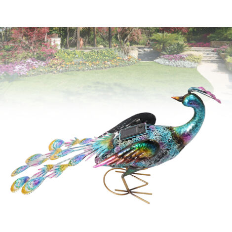 Solarbetriebene Tierfigur – Pfau aus Metall mit Solaris-LED-Laterne – Dekoration für Terrasse/Garten (1/5)