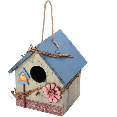 Vogelhaus aus Holz – Natürlicher Nistkasten für den Garten – Kiefernholz 20,5 x 13,5 x 15 cm – Dekorativer Nistkasten und Rückzugsort für Vogelliebhaber (1/5)