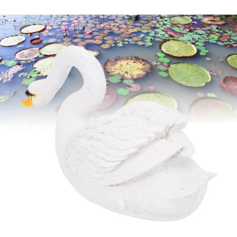 Gartenschwanenstatue  Kunstharz  Schwimmende Teichdekoration  Realistische Tierskulptur  Dekorative Schwanenfigur für Garten und Teich (1/5)