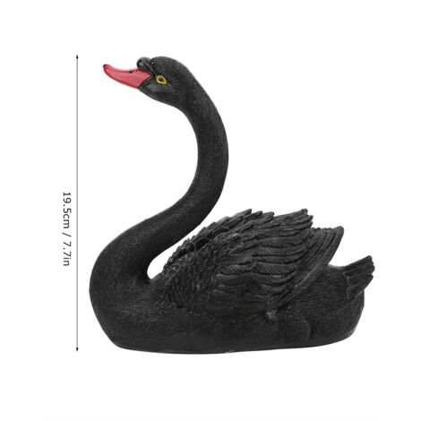 Dekorativer Schwan für Garten und Teich, aus Kunstharz, schwimmfähig und realistisch, elegant und naturgetreu, schwarz, 19,5 cm (1/5)