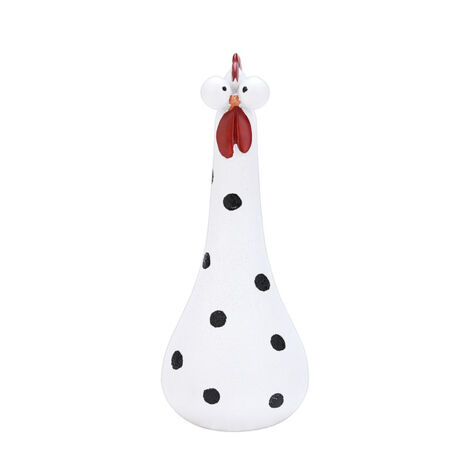 Dekorative Tierfigur Eule mit langem Hals und großen Augen aus weißem Kunstharz (20 cm) – Umweltfreundliche und kreative Dekoration für Gärten und Terrassen (1/5)