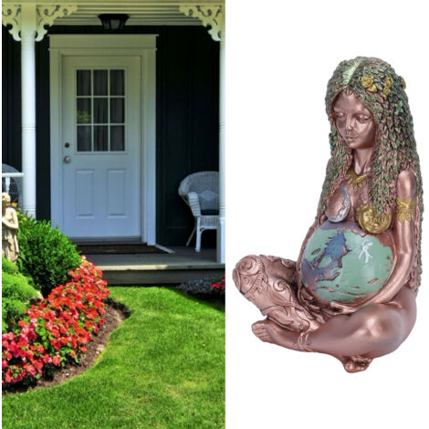 Gartenstatue „Erdgöttin Mutter“, umweltfreundliche Harzfigur, dekorative Kunstskulptur für den Innen- und Außenbereich (1/5)
