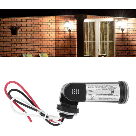 Fotozelle – Automatischer Ein-/Ausschalter, fotoelektrischer Lichtdetektor, 120 V AC – Material: Polycarbonat, Abmessungen: 10,9 x 3,1 cm, Empfindlichkeit: 5–10 lx/30–60 lx – 1 x Außenlichtschalter