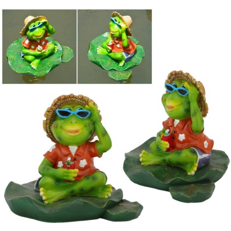 Froschfigur – Dekorative Froschskulptur aus Kunstharz für Garten und Teich – Niedliches, schwimmendes Modell – 20 x 16,5 cm – 557 g (1/5)