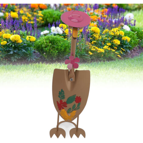 Metall-Gartendekoration – Paar skulptierte Enten – Fein bemalte Eisenkunst – Originelle, schaufelförmige Dekoration – Höhe 30 cm – 2er-Set (1/5)