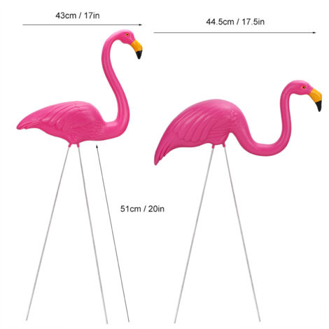 Künstliche Gartendekoration, 51 cm große Vogelfigur aus Kunststoff mit 2 Figuren und 4 Ständern (1/5)