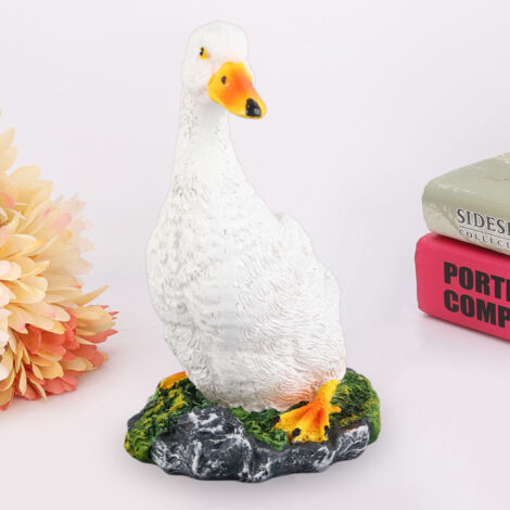 Tierskulptur für den Garten, weiße Entenstatue als Dekoration, Gartengestaltung (1/5)