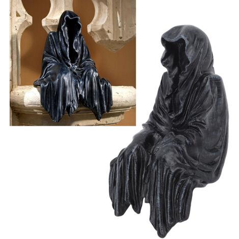 Halloween-Gartenfigur aus Kunstharz – Dekorative Außenskulptur für Terrasse und Rasen, künstliche Geisterfigur