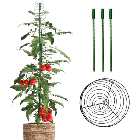 Spiralförmige Rankhilfe für Kletterpflanzen, Spiralförmige Gartenstütze aus Eisen, Spiralförmige Rankhilfe für Blumentöpfe, Gartenspalier, spiralförmig [7 Spiralen, 80 cm, Eisenmetall] (1/5)