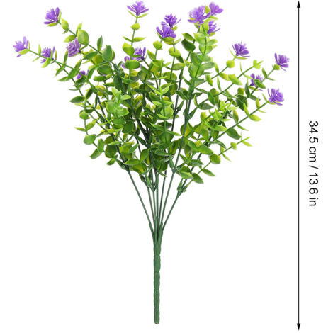 Künstlicher Blumenstrauß, 3 Sträuße, Lila, 34,5 cm, hochwertiger Kunststoff, für Hochzeiten, Garten, Zuhause und Partydekoration (1/5)