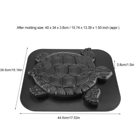 Betonpflasterform für Trittsteine – ABS – Schildkrötenmotiv – 44,5 x 38,5 cm – Schwarz – Für Gärten, Villen und Balkone – 1 Stück pro Packung