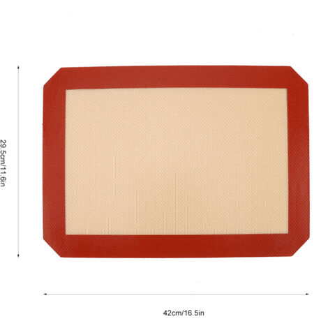 【Backmatte】 Antihaft-Backmatte aus Silikon, frostbeständig, ofenfest, 42 x 29,5 cm, aus Fiberglas und Platinsilikon, 1 Backmatte (1/5)